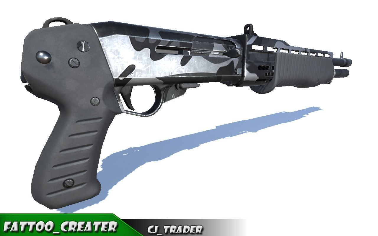 Space12 Shotgun Rigged  Low-poly 3D model Low-poly 3D model_3