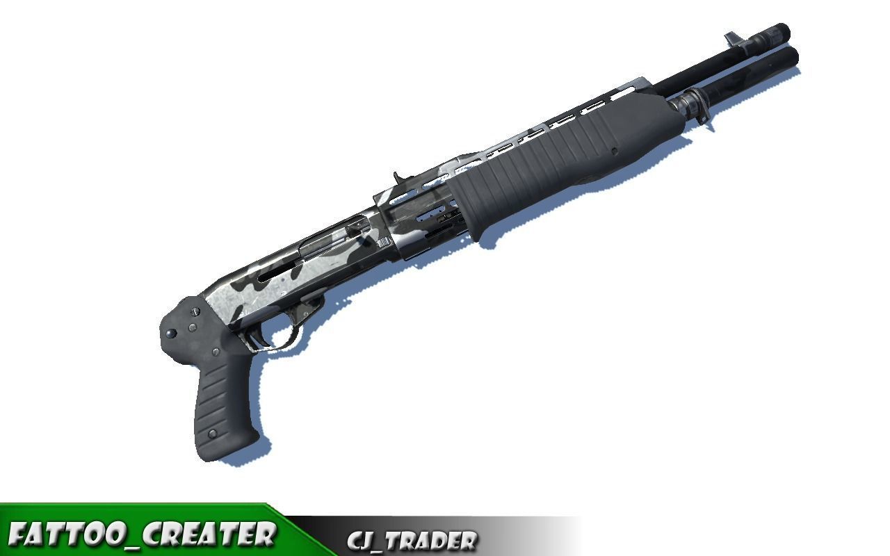 Space12 Shotgun Rigged  Low-poly 3D model Low-poly 3D model_2