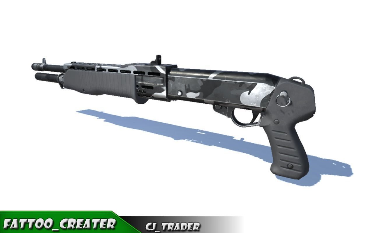 Space12 Shotgun Rigged  Low-poly 3D model Low-poly 3D model_1