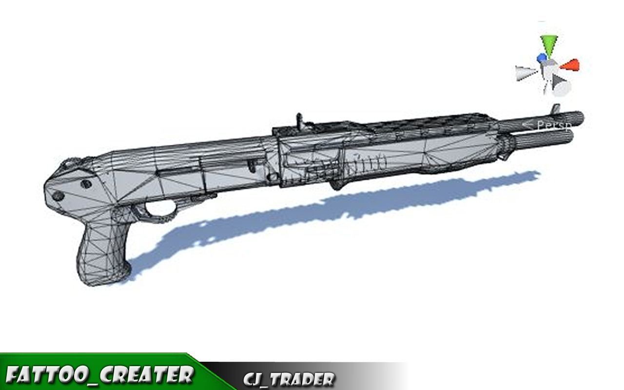 Space12 Shotgun Rigged  Low-poly 3D model Low-poly 3D model_4