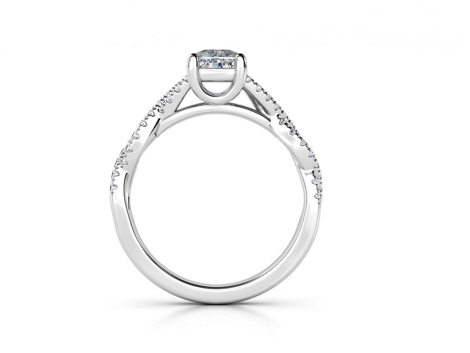 ZER032 diamond engagement ring gold 3D print model_2