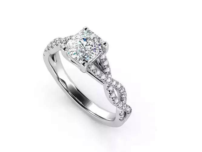 ZER032 diamond engagement ring gold