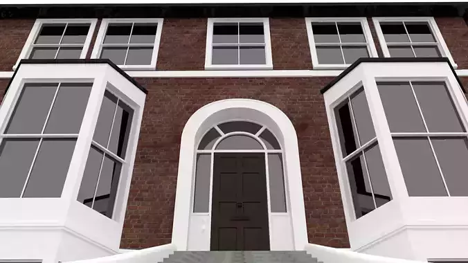 Edwardian townhouse Low-poly 3D model