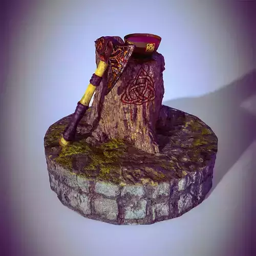 Viking Axe Display Scene