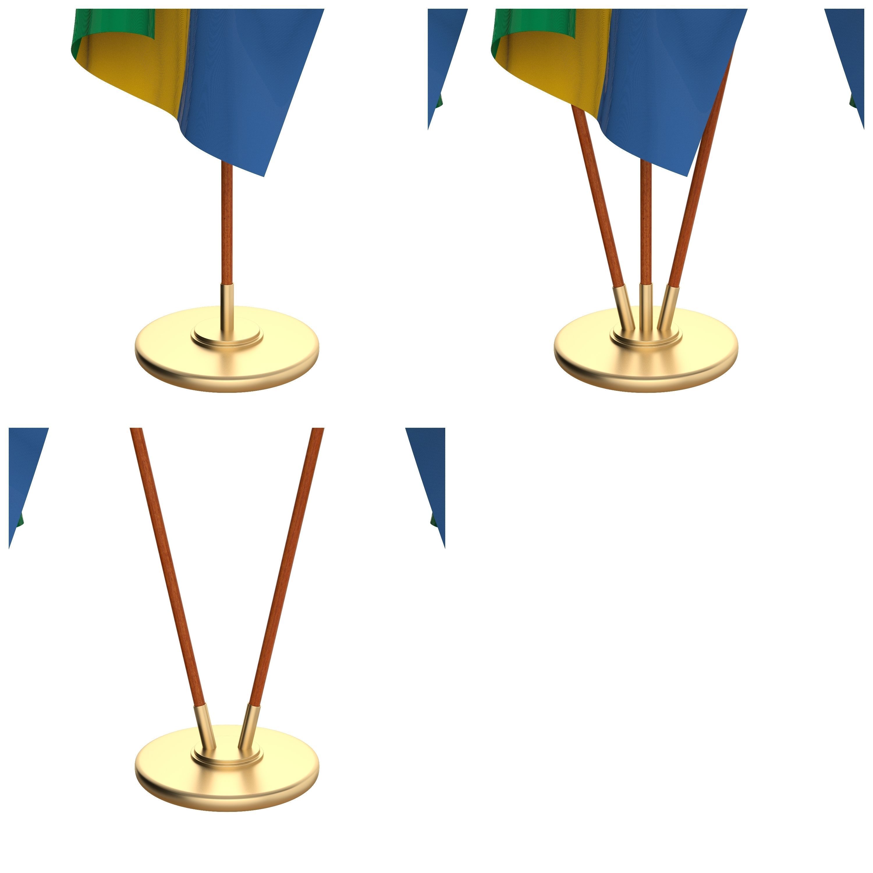 Gabon Flag Pack 3D model_2