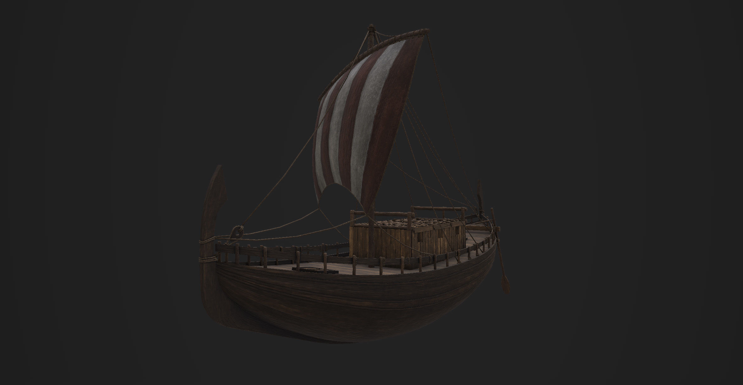 Phoenician Ship Low-poly 3D model_2
