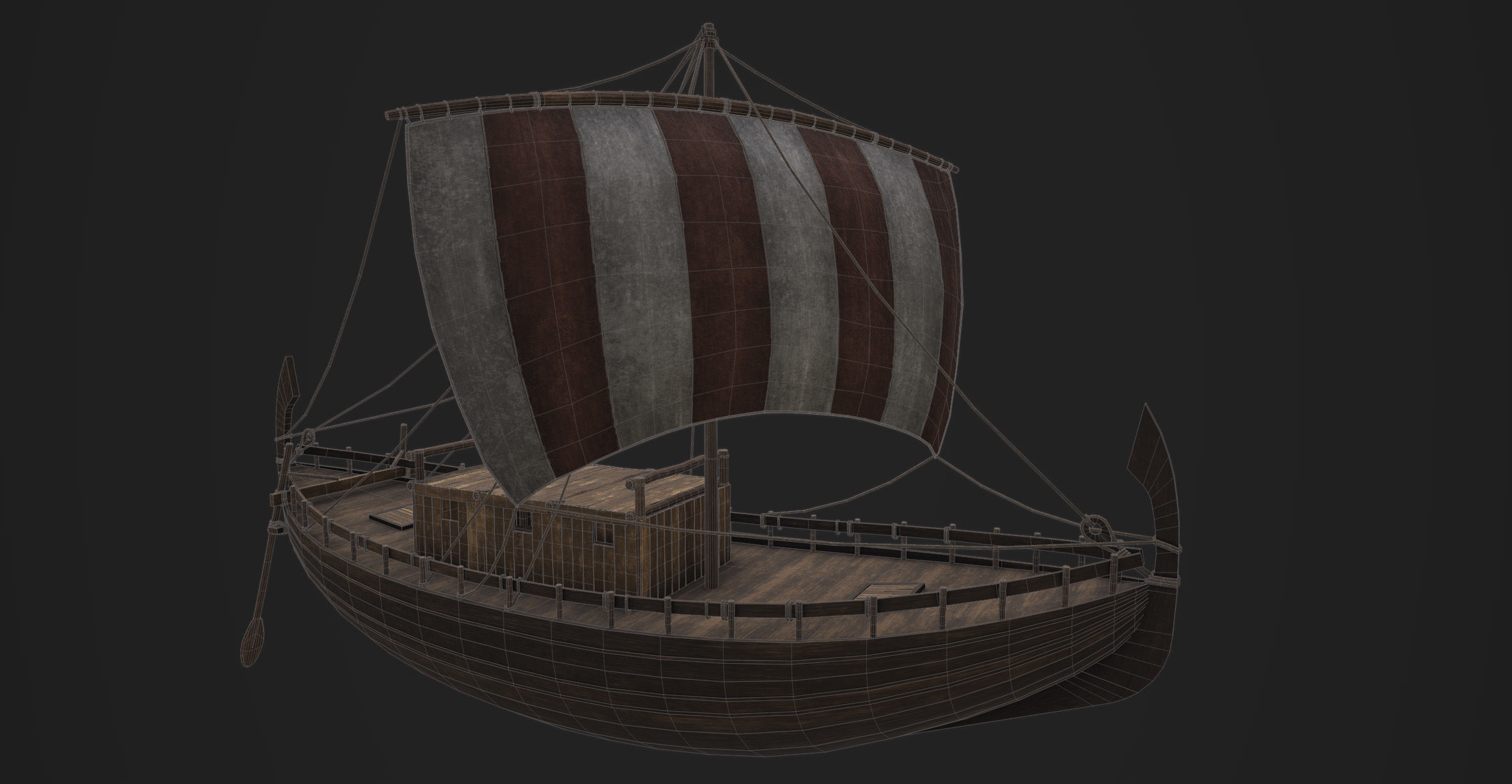 Phoenician Ship Low-poly 3D model_6