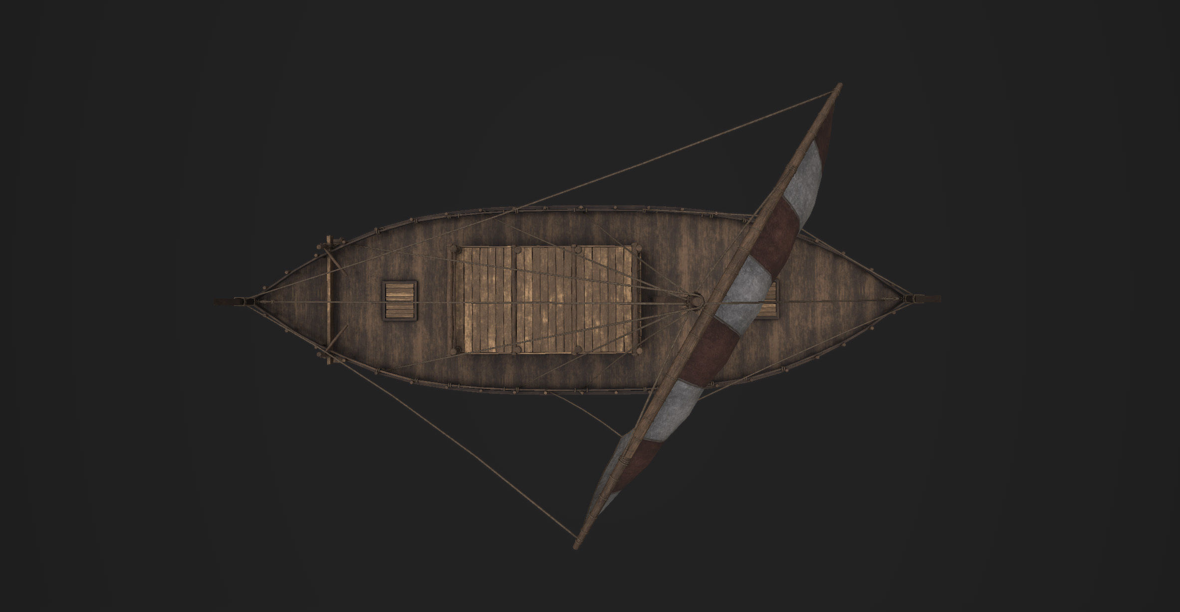 Phoenician Ship Low-poly 3D model_1