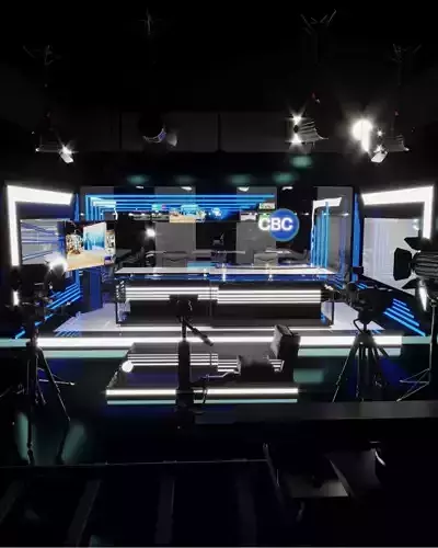 Television studio 3D model