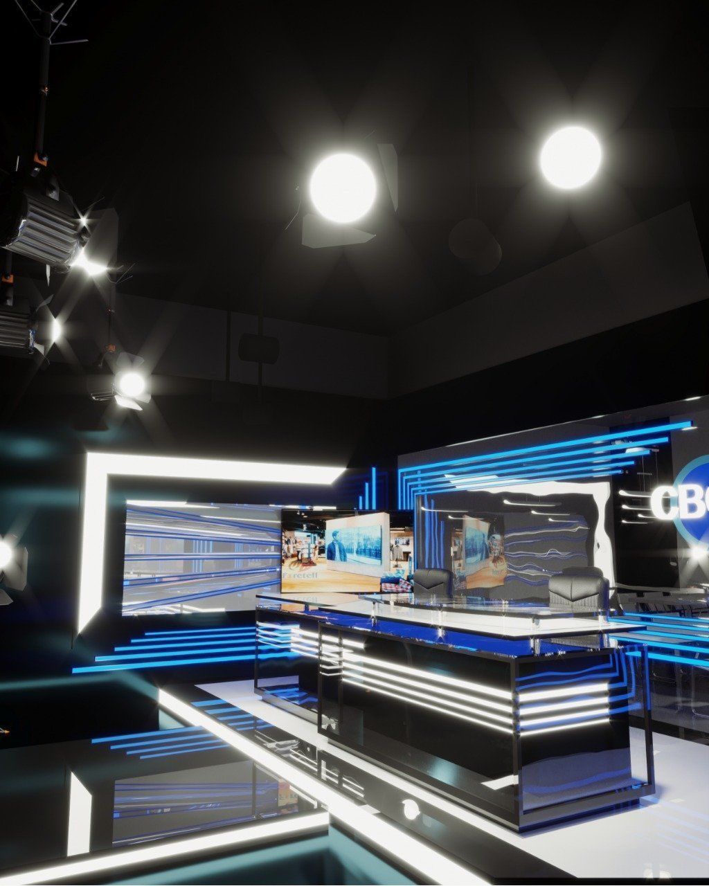 Television studio 3D model_1