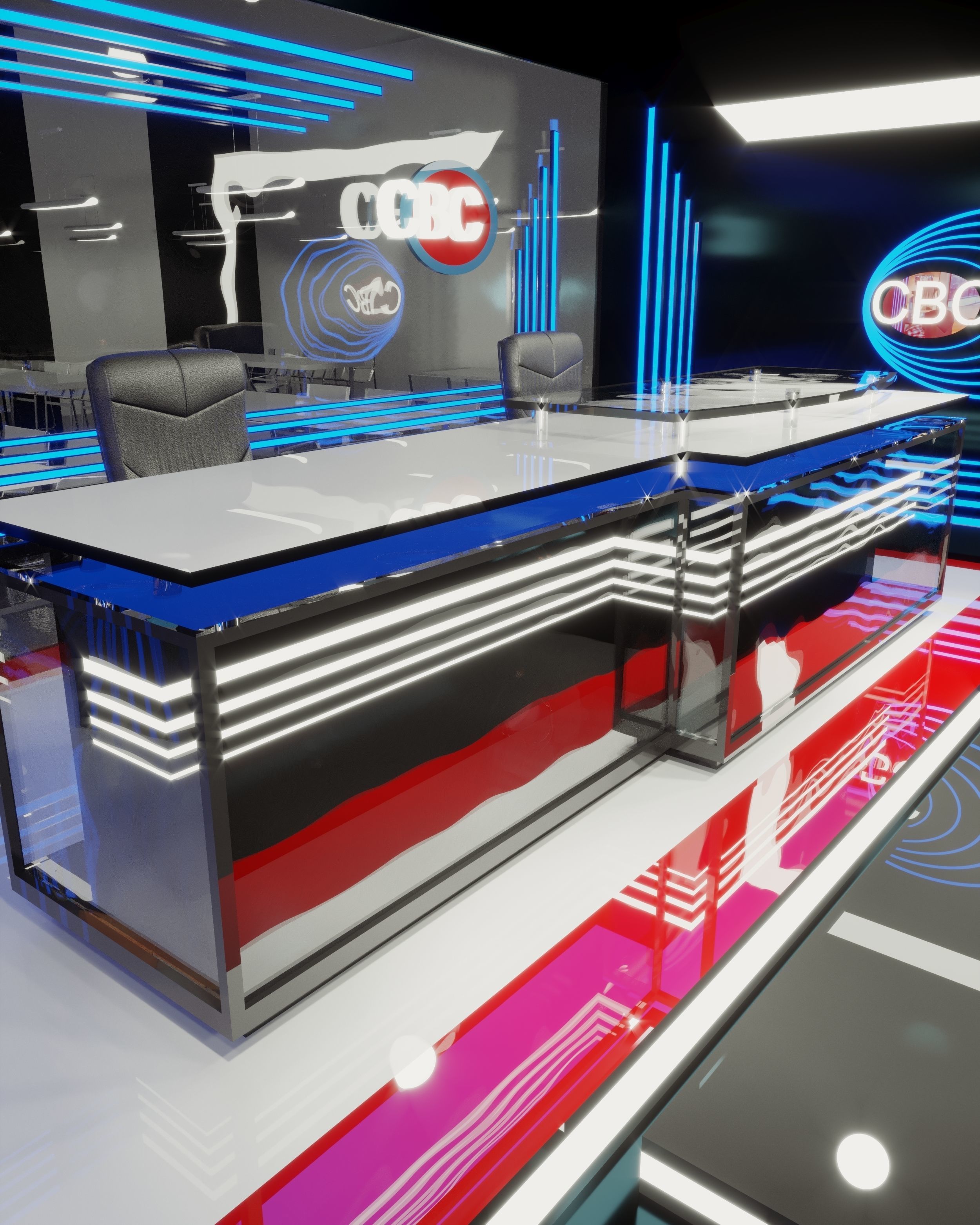 Television studio 3D model_3
