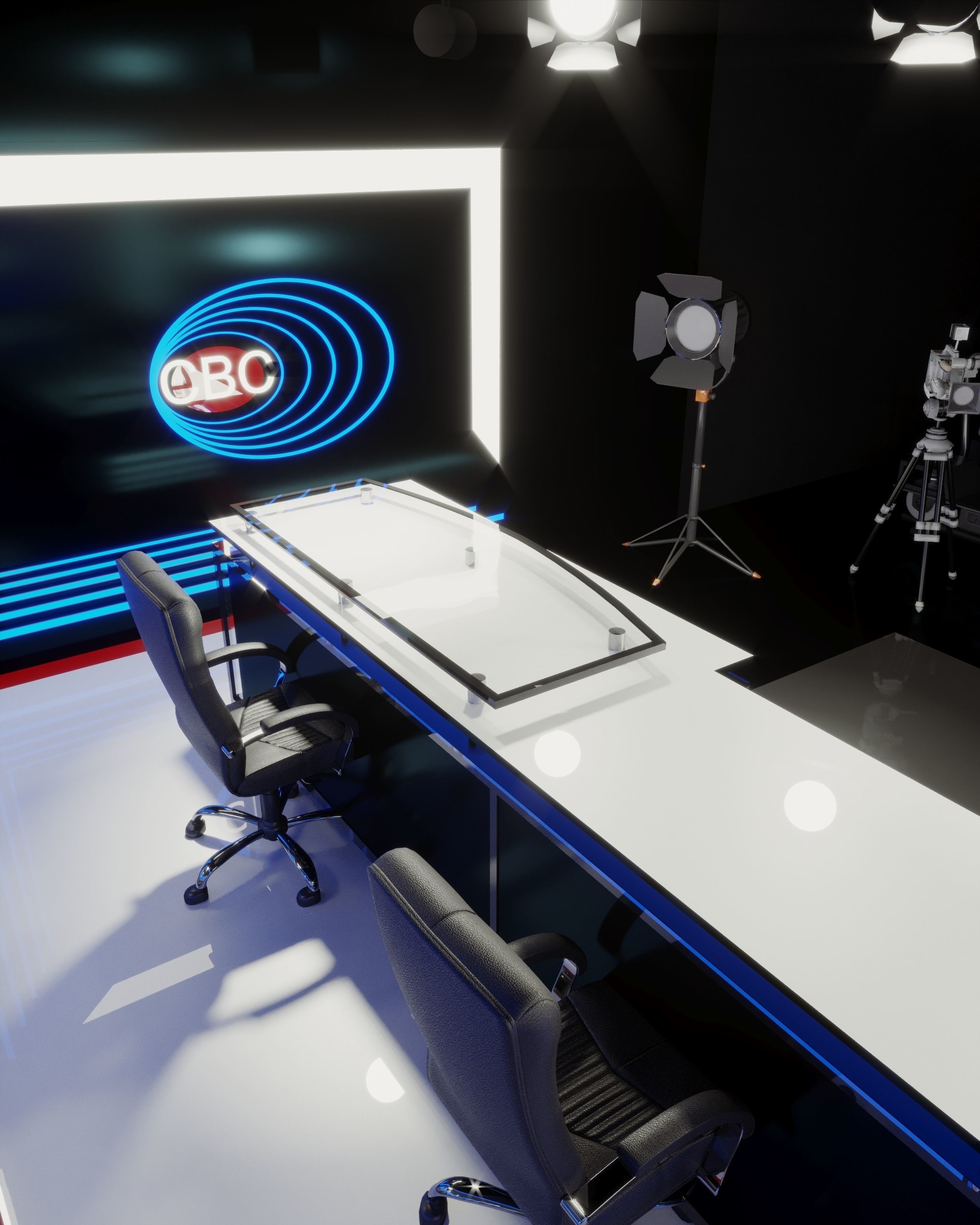 Television studio 3D model_4