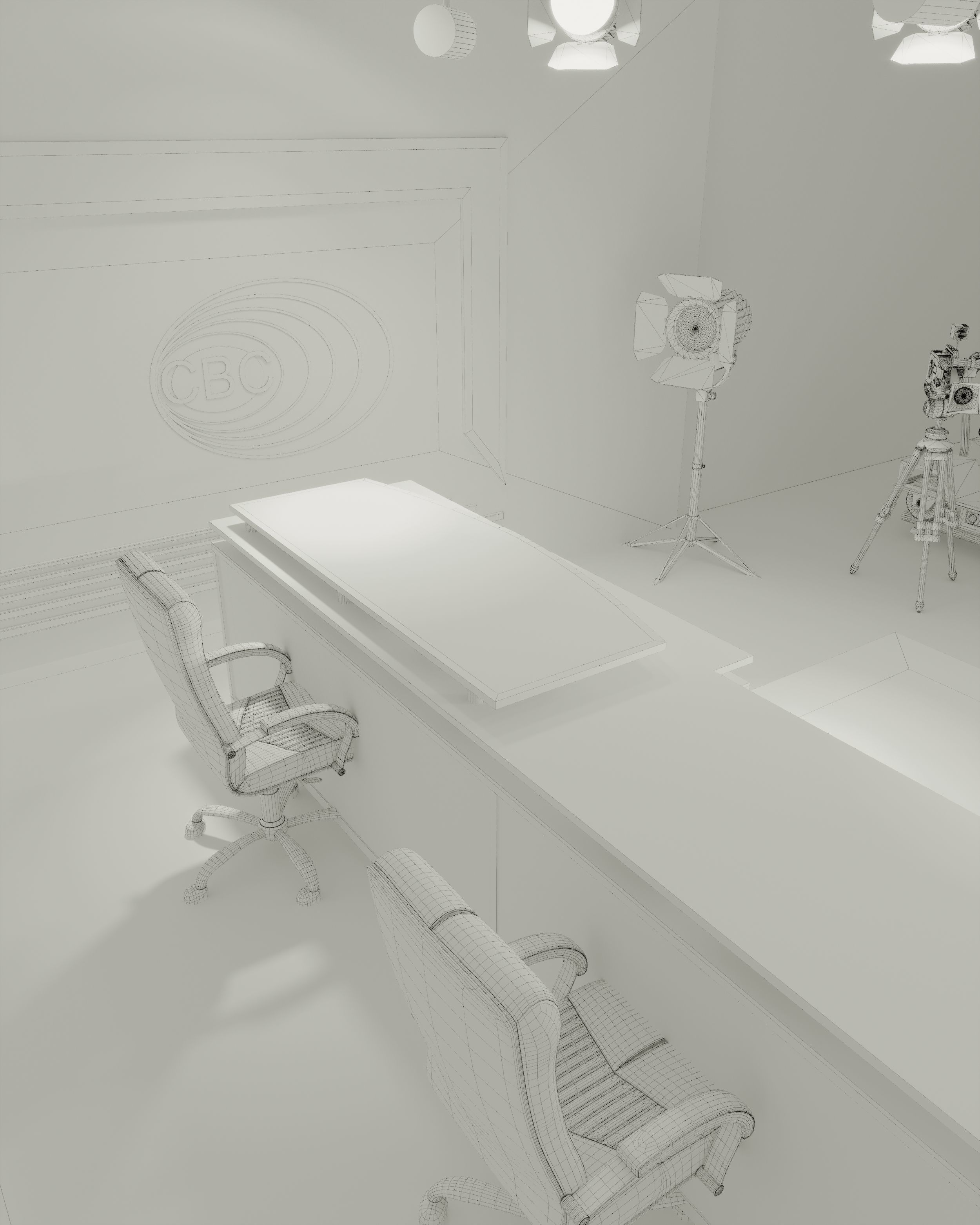 Television studio 3D model_6