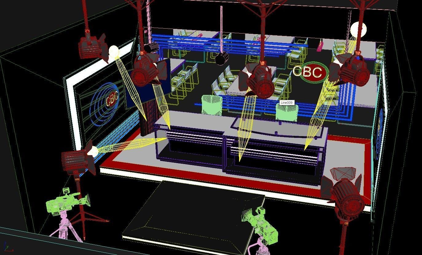 Television studio 3D model_5