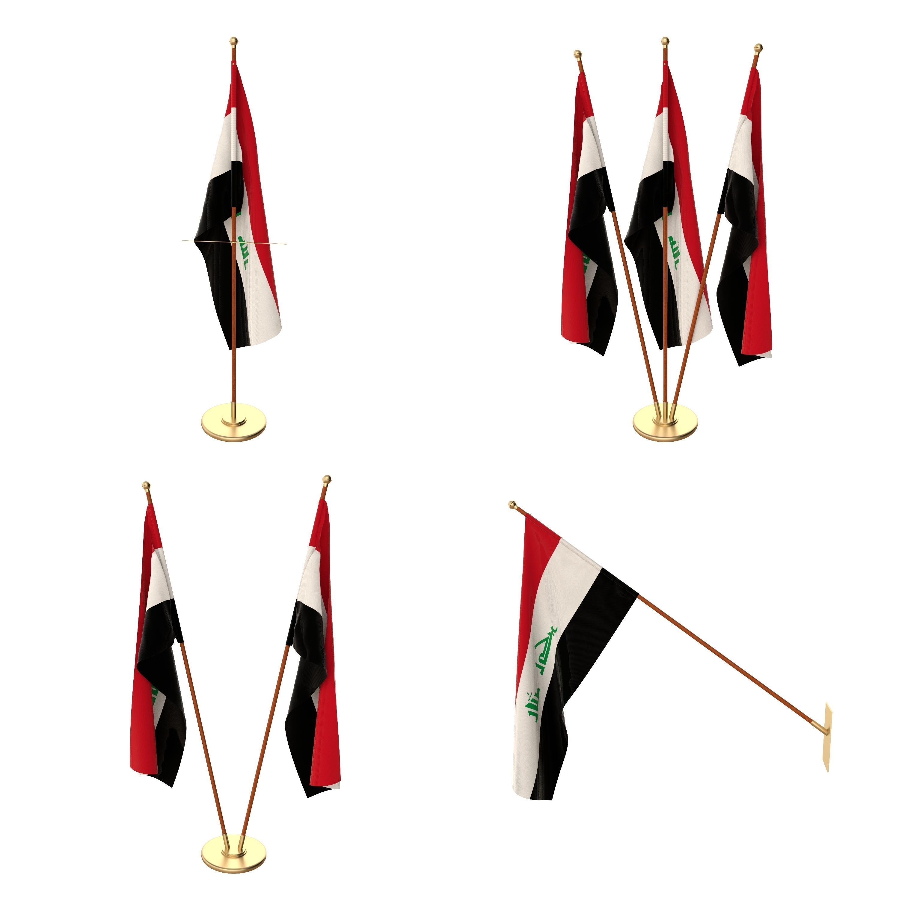 Iraq Flag Pack 3D model_1