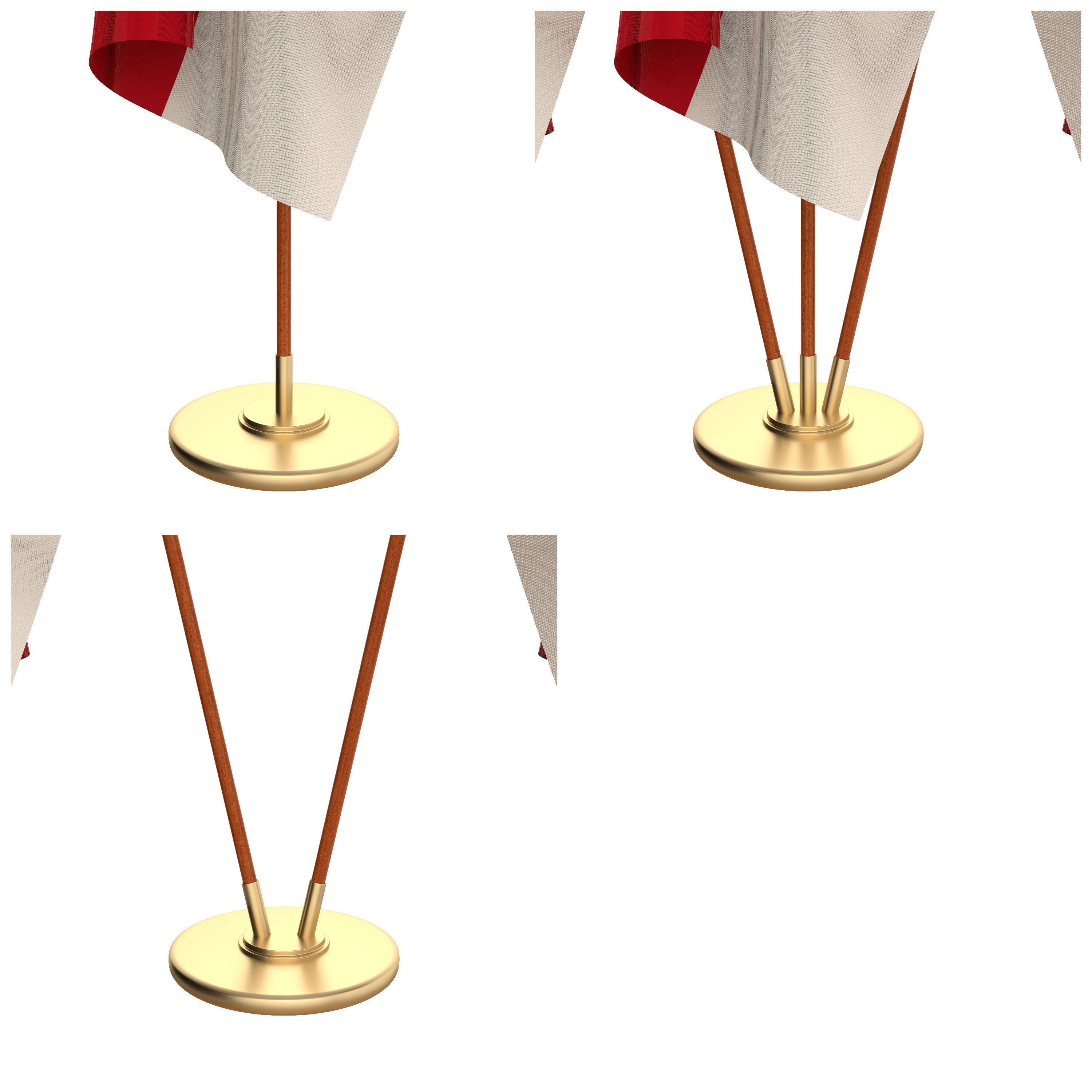 Monaco Flag Pack 3D model_2