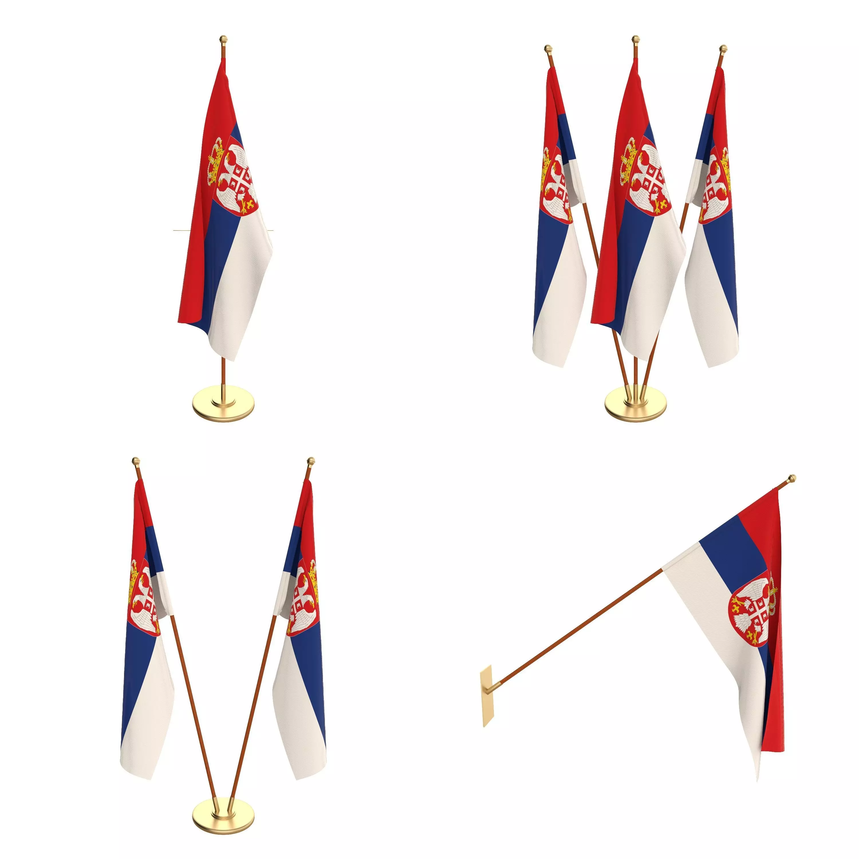 Serbia Flag Pack 3D model_0