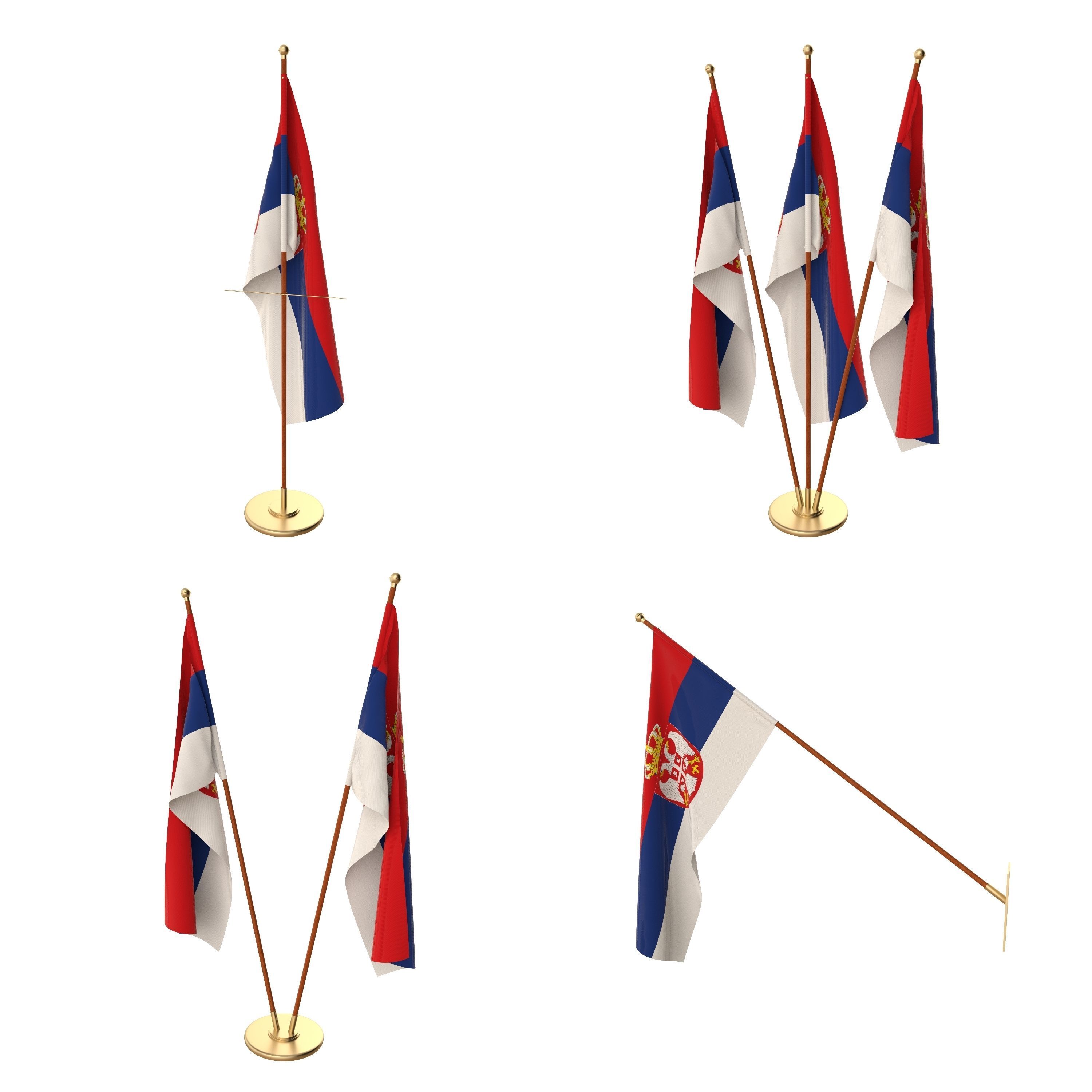 Serbia Flag Pack 3D model_1