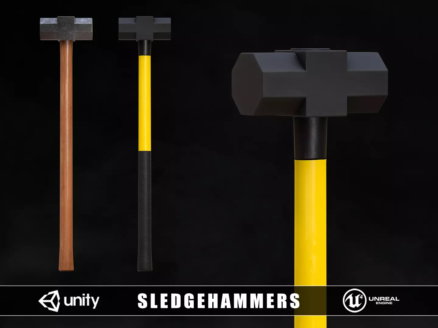 Sledgehammers Low-poly 3D model