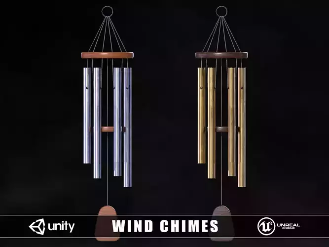 Wind Chimes Low-poly 3D model