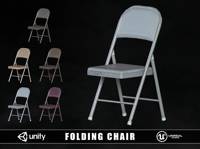 Folding Chair Low-poly 3D model