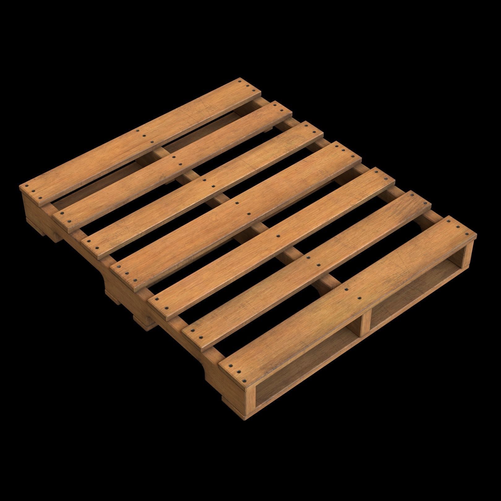 Wooden Pallet Low-poly 3D model_2