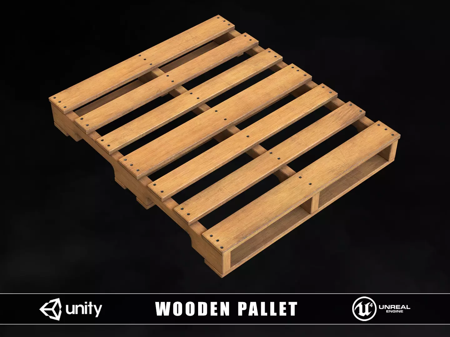Wooden Pallet Low-poly 3D model_0