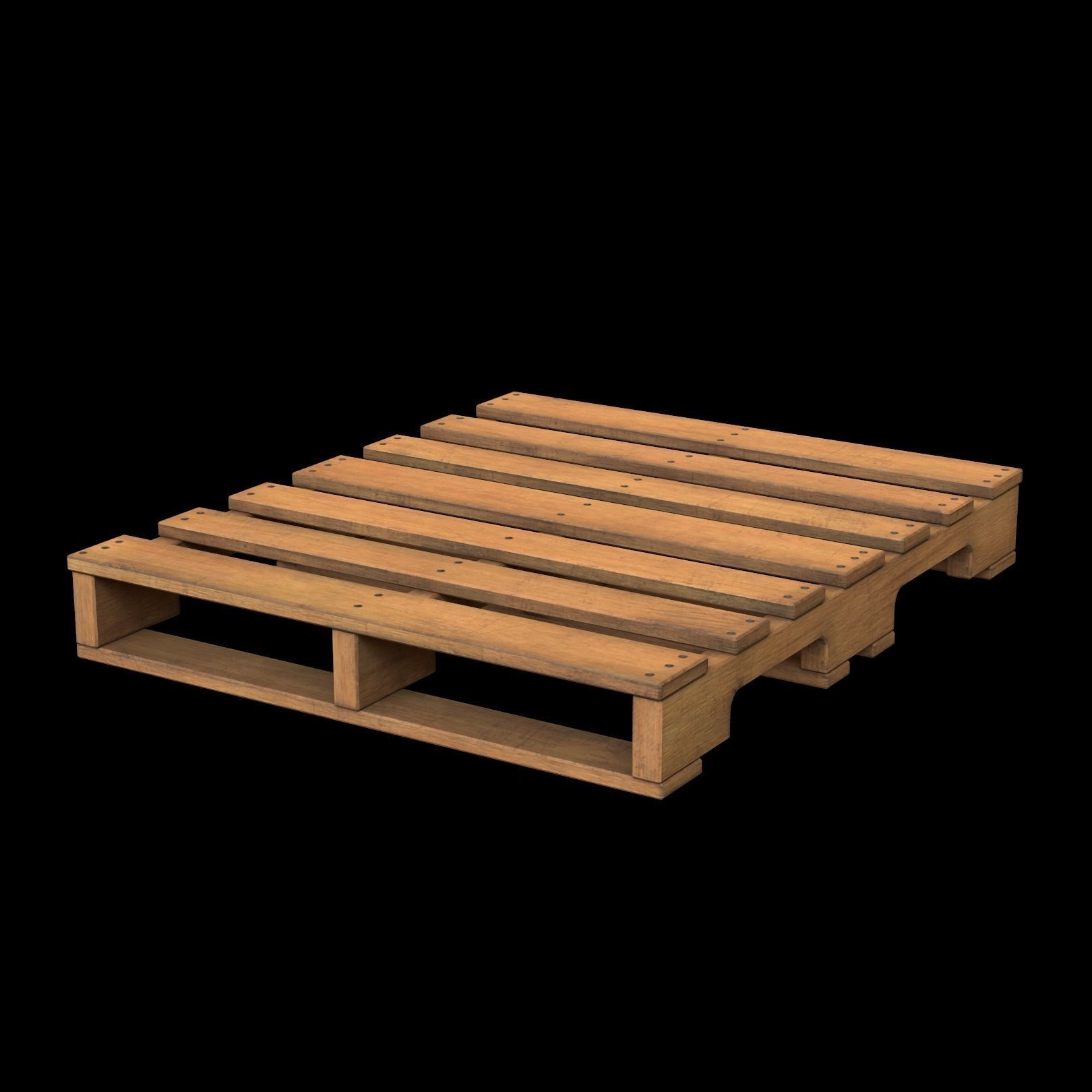 Wooden Pallet Low-poly 3D model_3