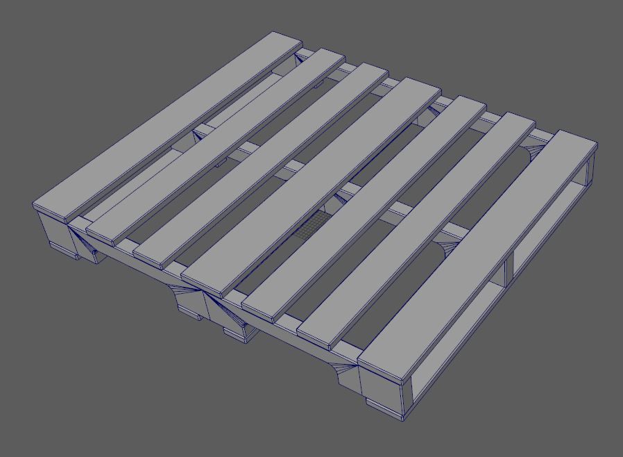 Wooden Pallet Low-poly 3D model_6