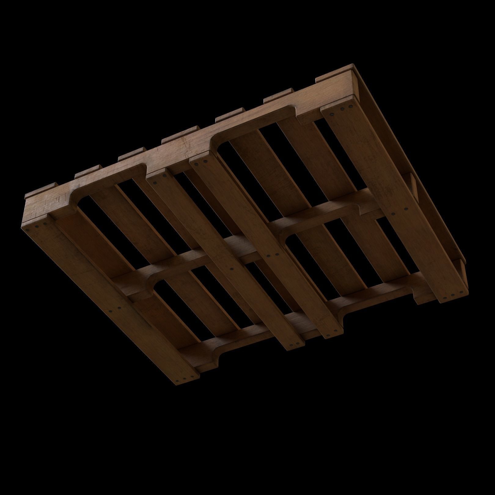 Wooden Pallet Low-poly 3D model_5