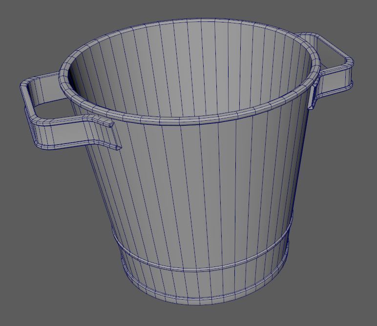 Metal Bucket Low-poly 3D model_12