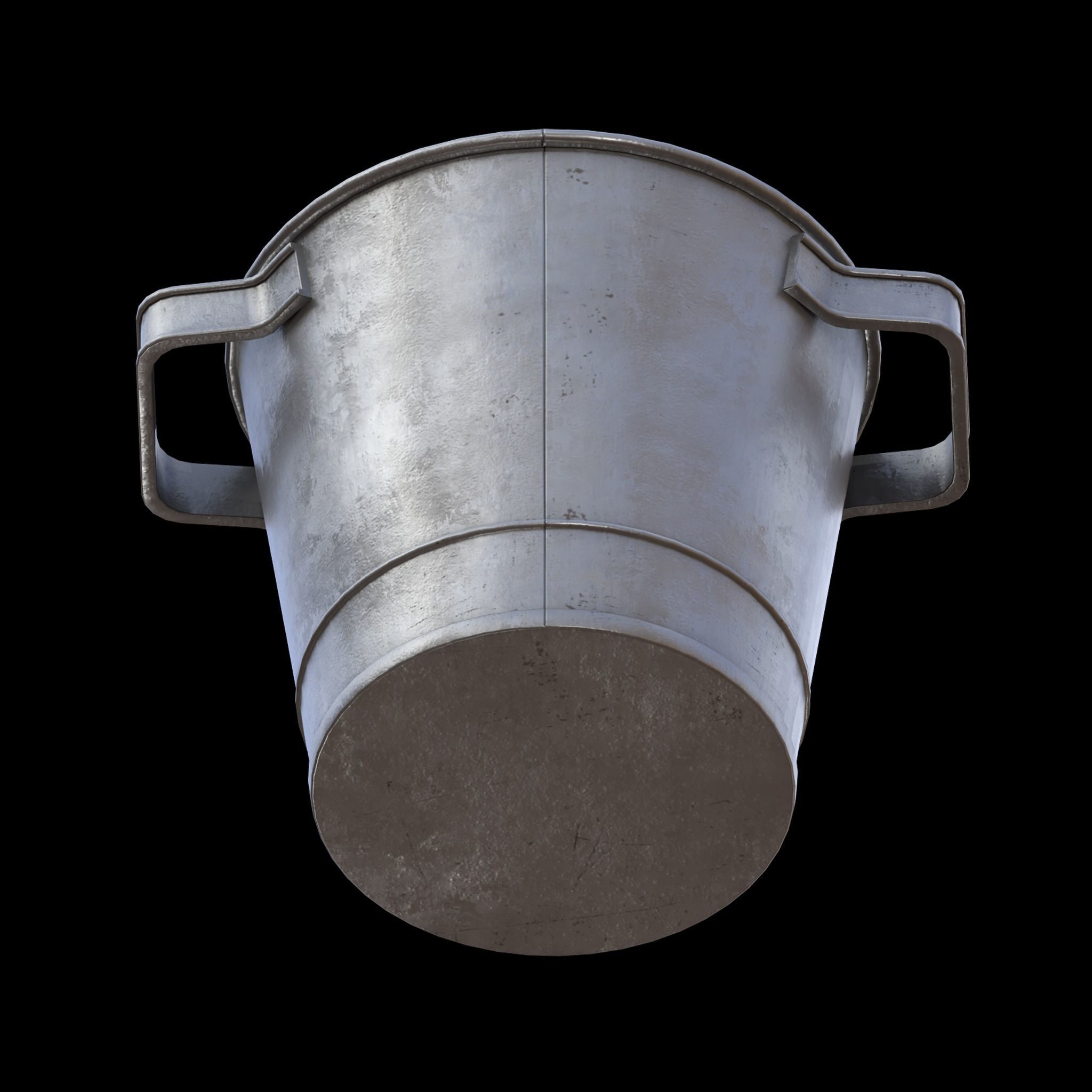 Metal Bucket Low-poly 3D model_10