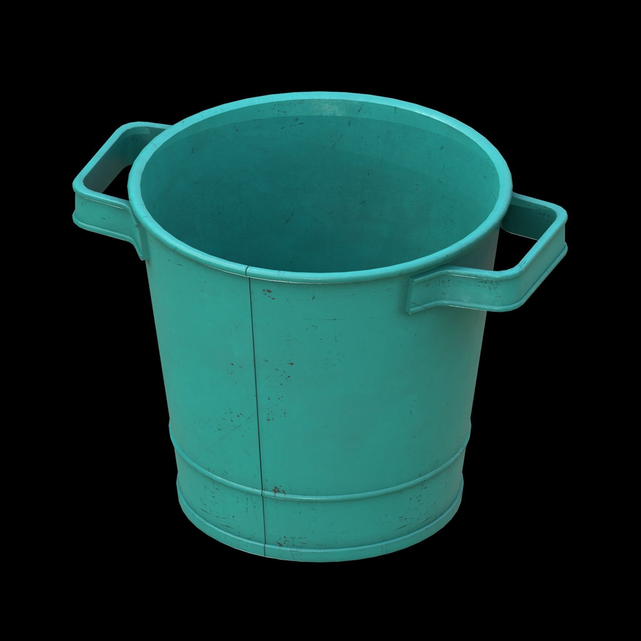 Metal Bucket Low-poly 3D model_6