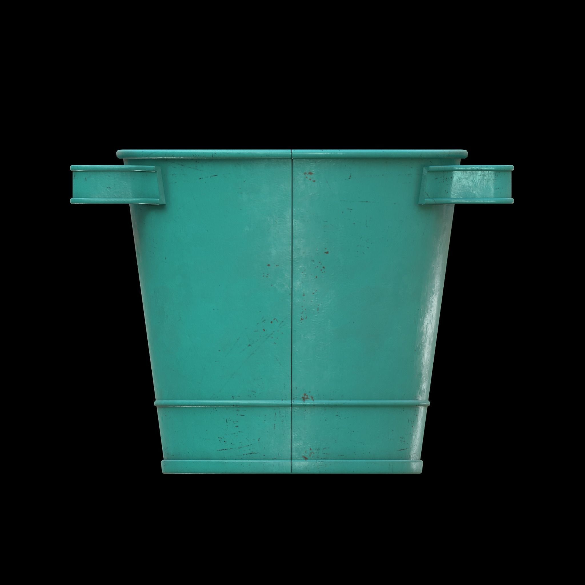 Metal Bucket Low-poly 3D model_3