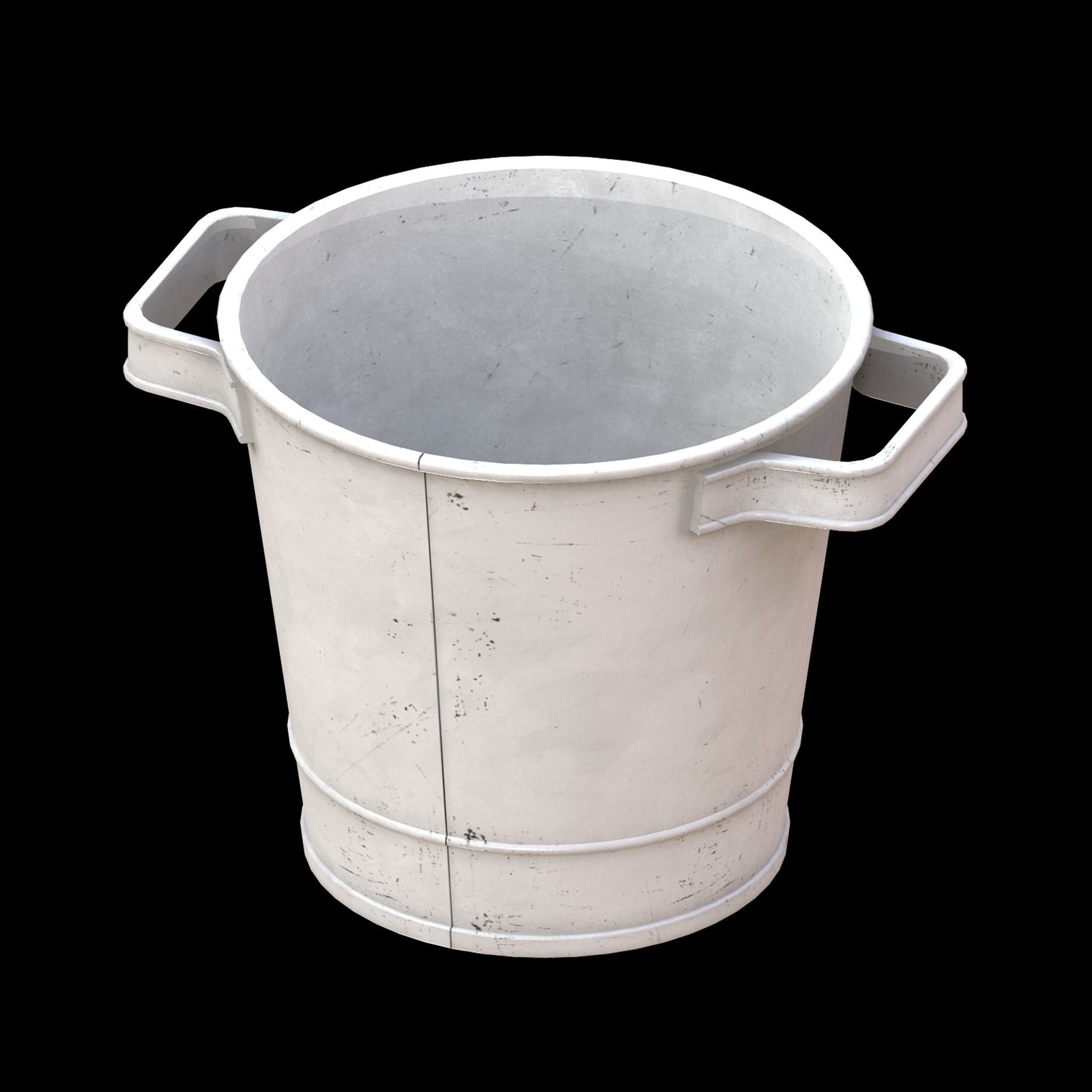 Metal Bucket Low-poly 3D model_5