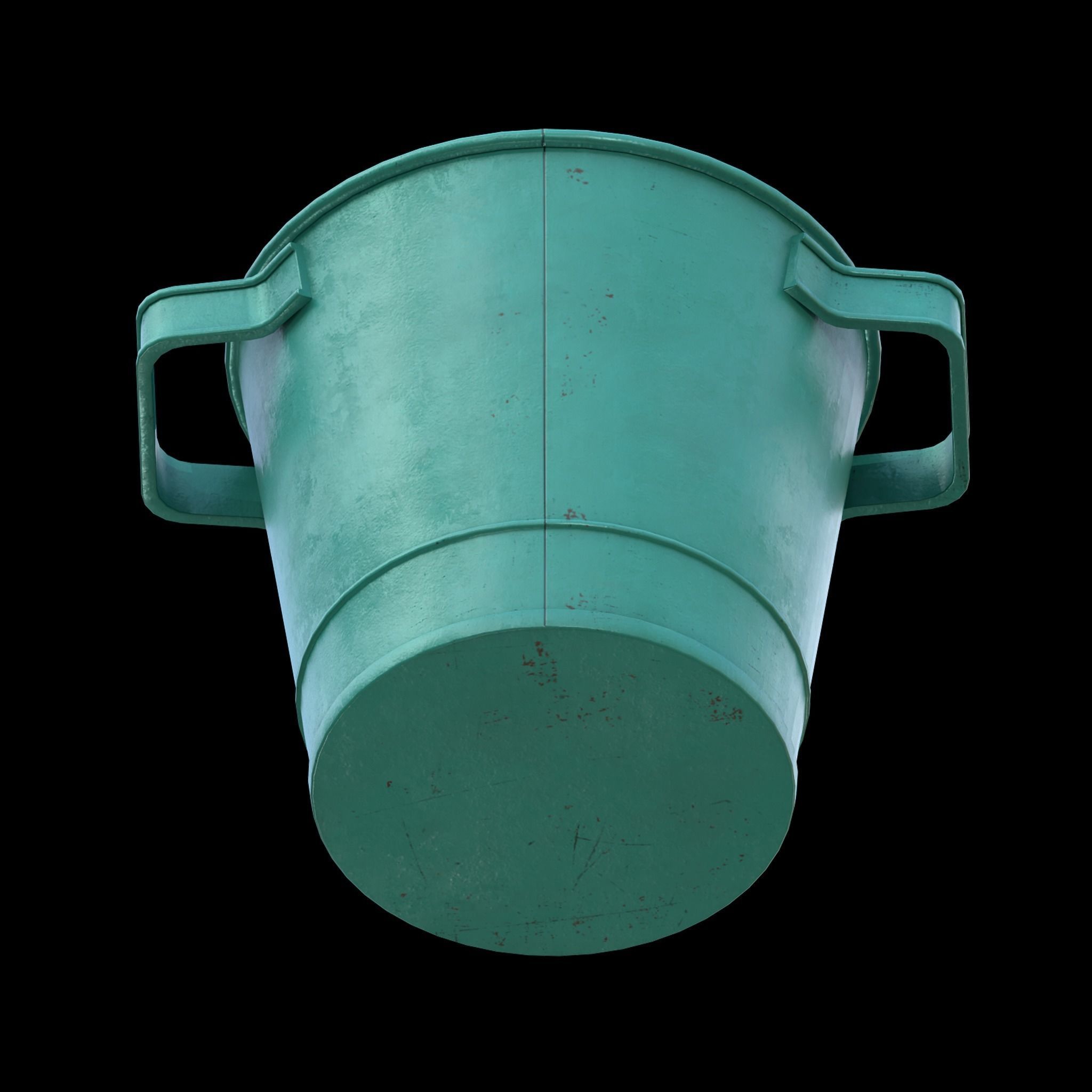 Metal Bucket Low-poly 3D model_9
