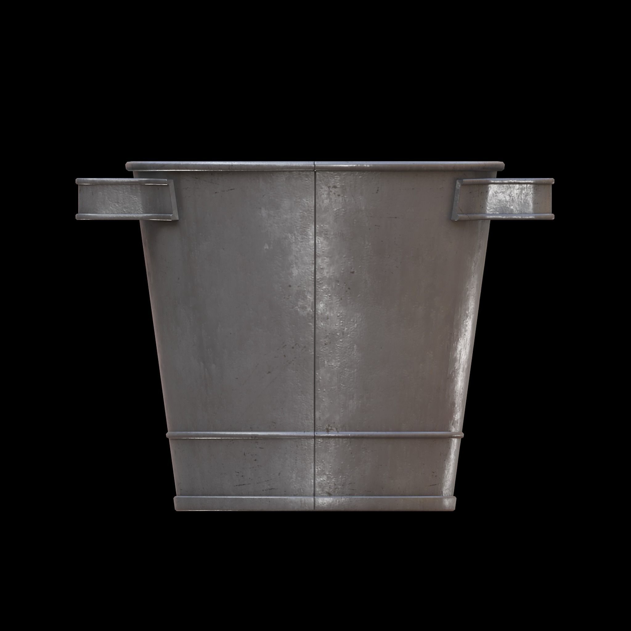 Metal Bucket Low-poly 3D model_4