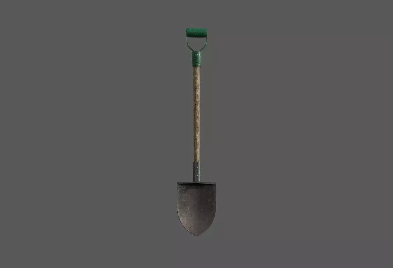 Old Wooden Shovel Low-poly 3D model