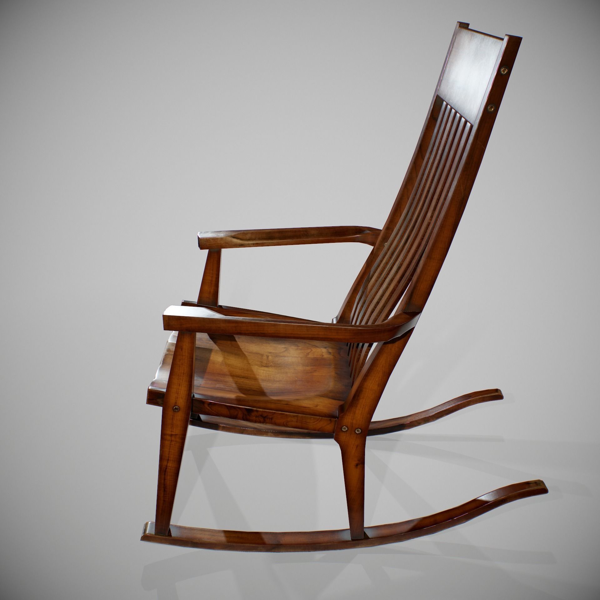 PBR Rocking Chair Low-poly 3D model_4