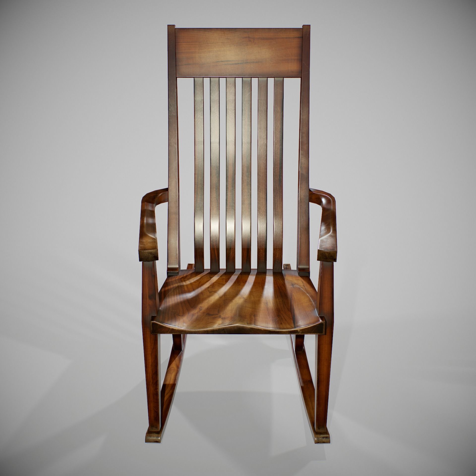 PBR Rocking Chair Low-poly 3D model_2