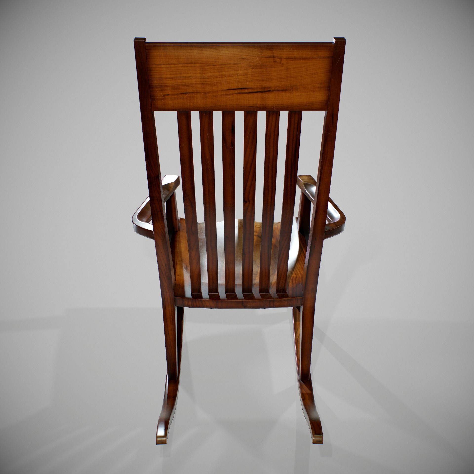 PBR Rocking Chair Low-poly 3D model_6