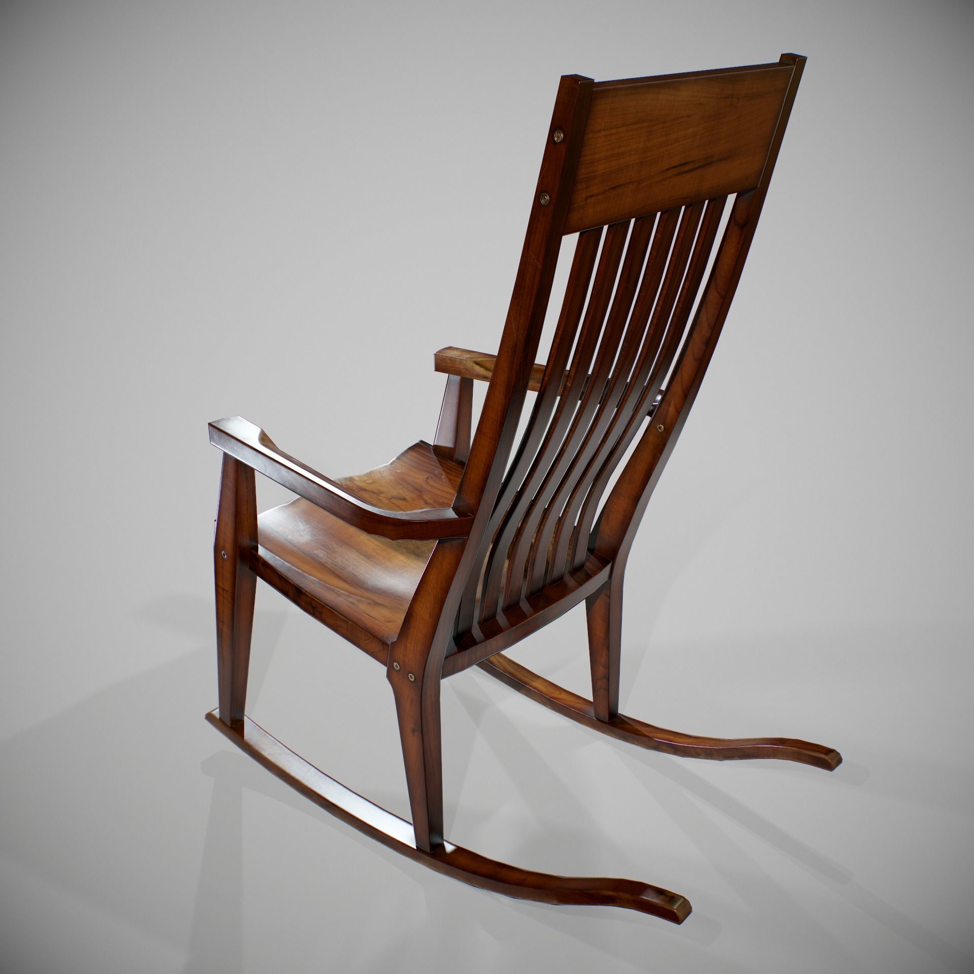 PBR Rocking Chair Low-poly 3D model_5