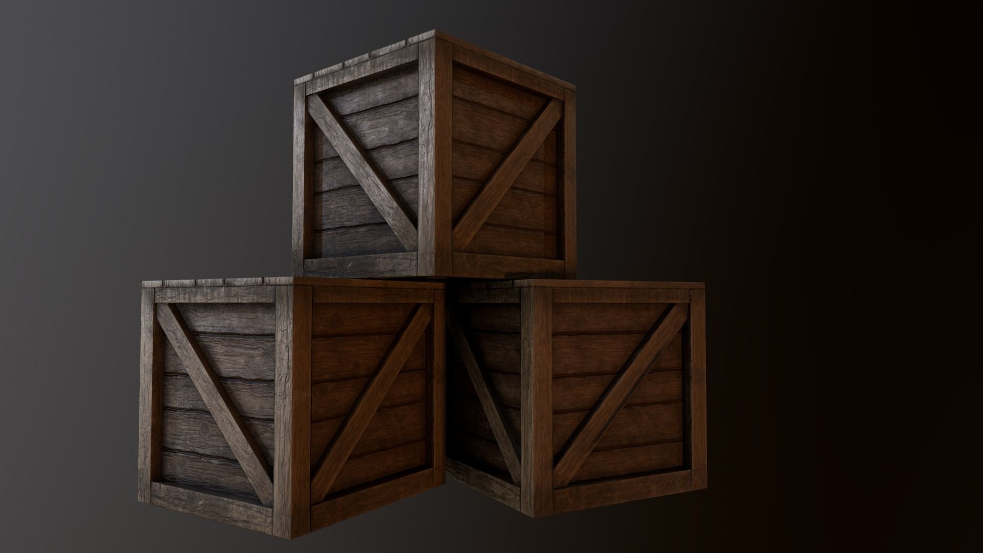 Wooden Box Free low-poly 3D model_2