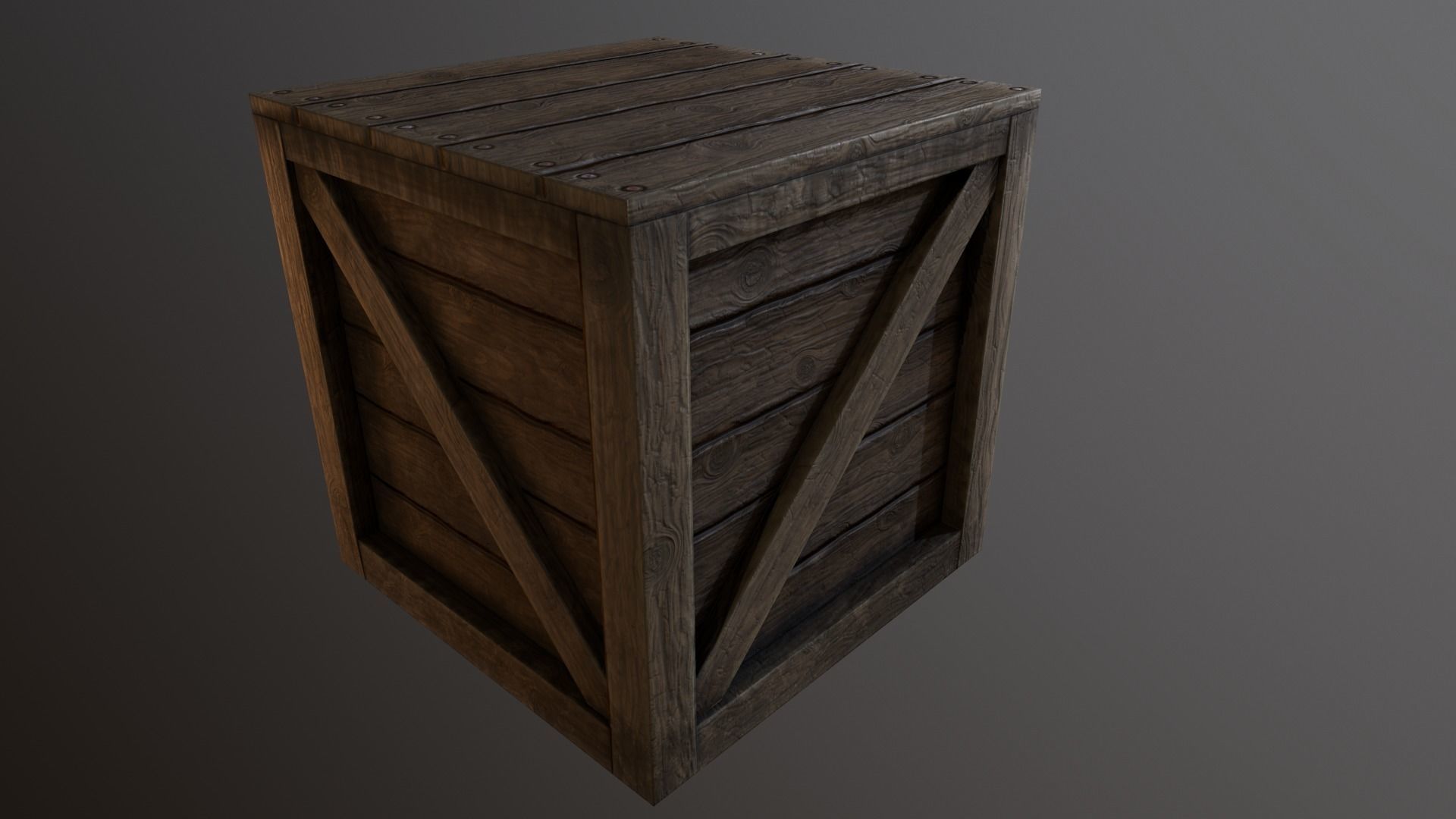 Wooden Box Free low-poly 3D model_6