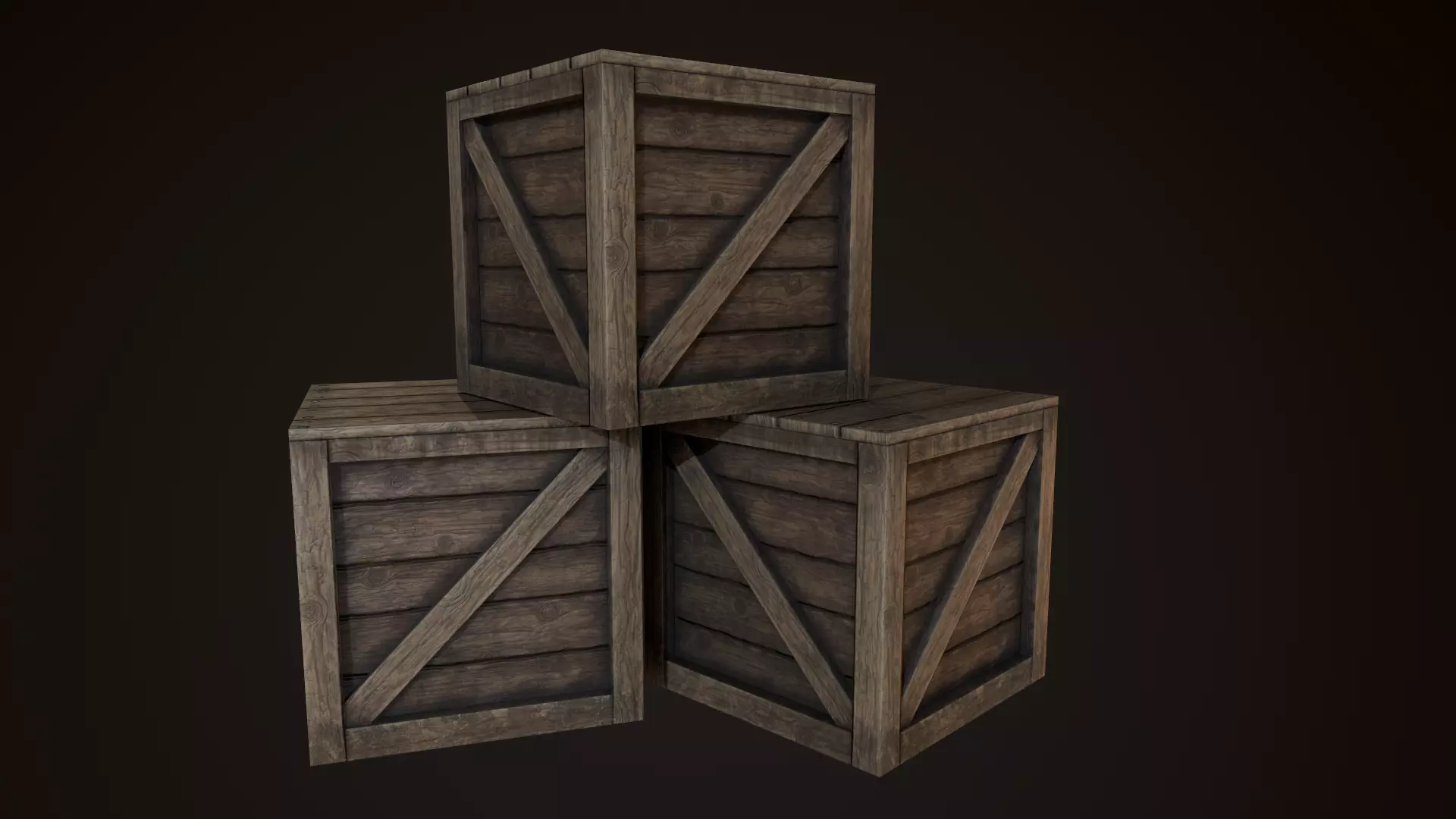 Wooden Box Free low-poly 3D model_0