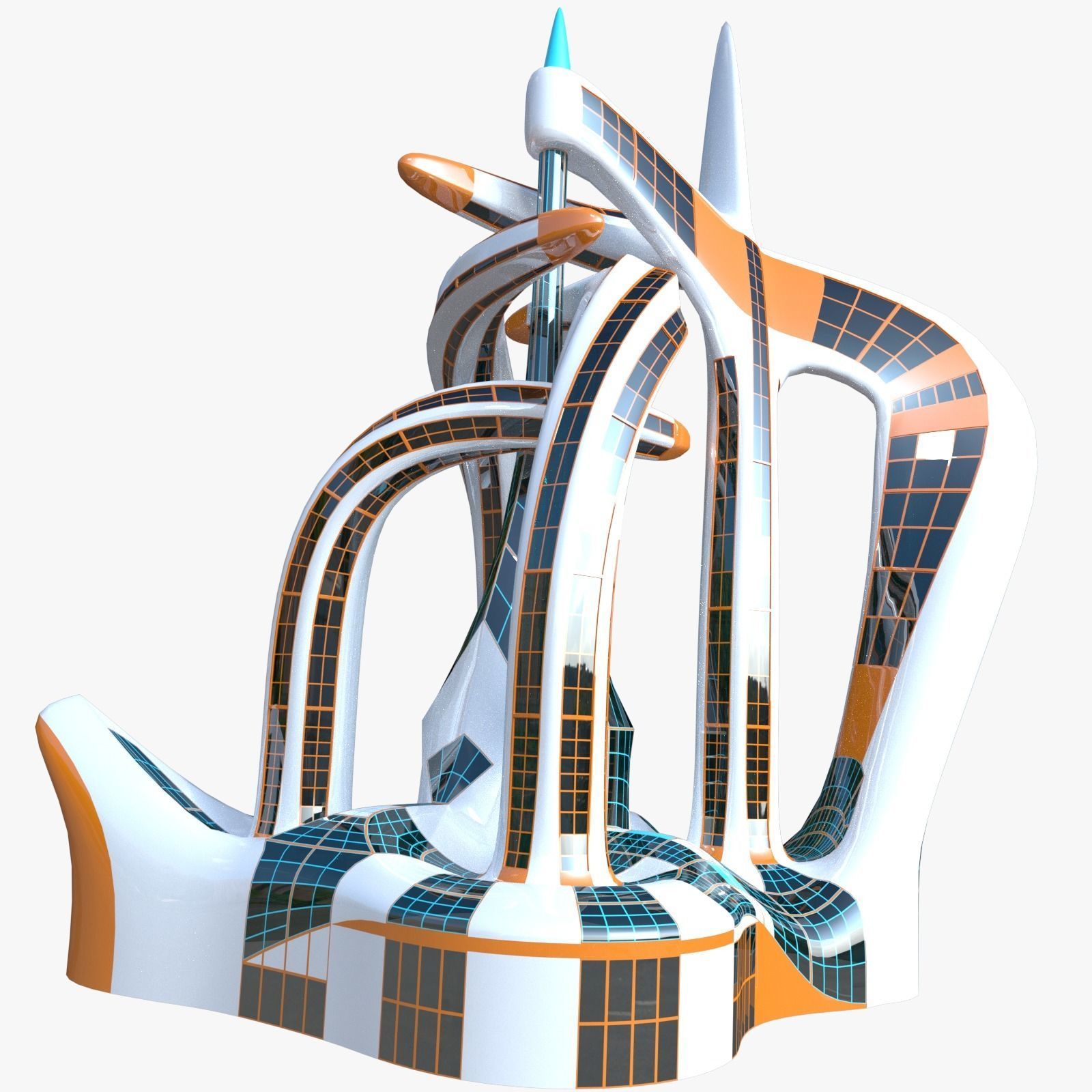 Future skyscraper 3D model_6