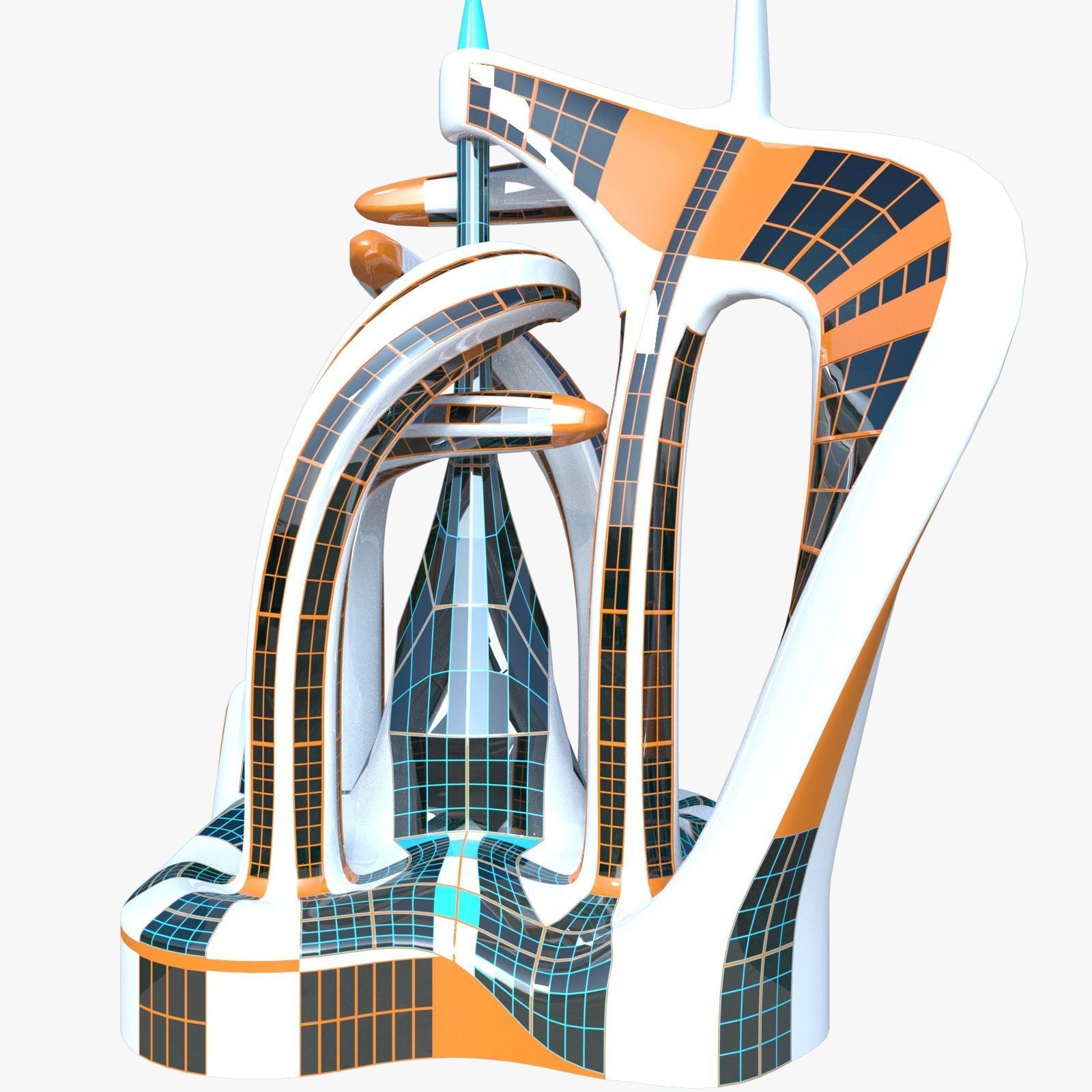 Future skyscraper 3D model_3