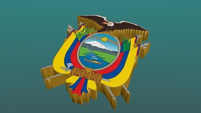 3D Coat of Arms of Ecuador in Blender Blender Cycles and 3ds Max 3D model