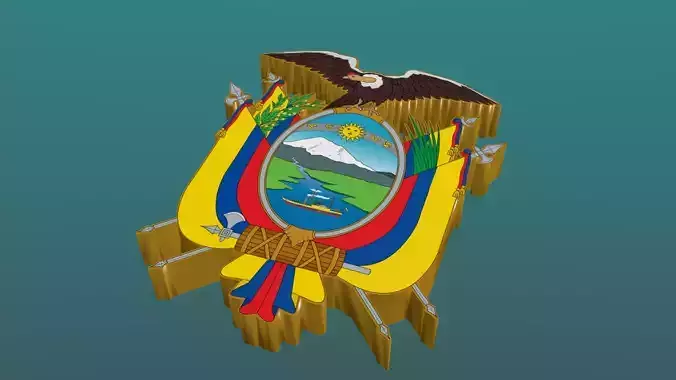 3D Coat of Arms of Ecuador in Blender Blender Cycles and 3ds Max 3D model