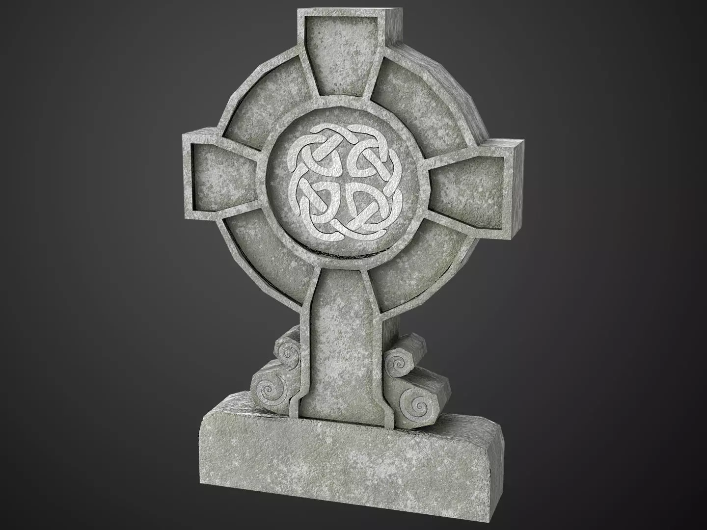 Celtic Tombstone 02 Low-poly 3D model_0